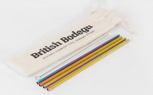 REUSABLE STAINLESS STEEL MILKSHAKE STRAWS - PACK OF 4 - British Bodega 