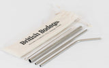 REUSABLE STAINLESS STEEL MILKSHAKE STRAWS - PACK OF 3 - British Bodega 