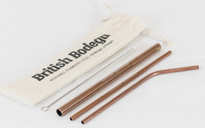 REUSABLE STAINLESS STEEL MILKSHAKE STRAWS - PACK OF 3 - British Bodega 
