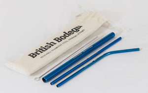 REUSABLE STAINLESS STEEL MILKSHAKE STRAWS - PACK OF 3 - British Bodega 