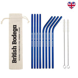 REUSABLE STAINLESS STEEL DRINKING STRAWS - PACK OF 8 - British Bodega 